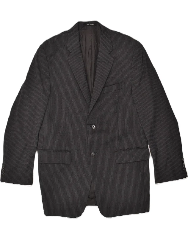 Slim-fit Trousers CALVIN KLEIN Mens 3 Button Blazer Jacket UK 40 Large Black Pinstripe Wool