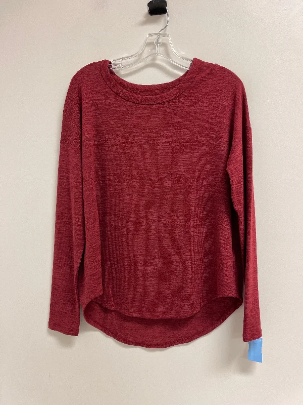 Everyday Wear Top Long Sleeve By Time And Tru In Red, Size: S