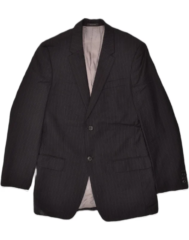 Turtleneck Sweaters CALVIN KLEIN Mens 2 Button Blazer Jacket UK 40 Large Black Pinstripe Wool