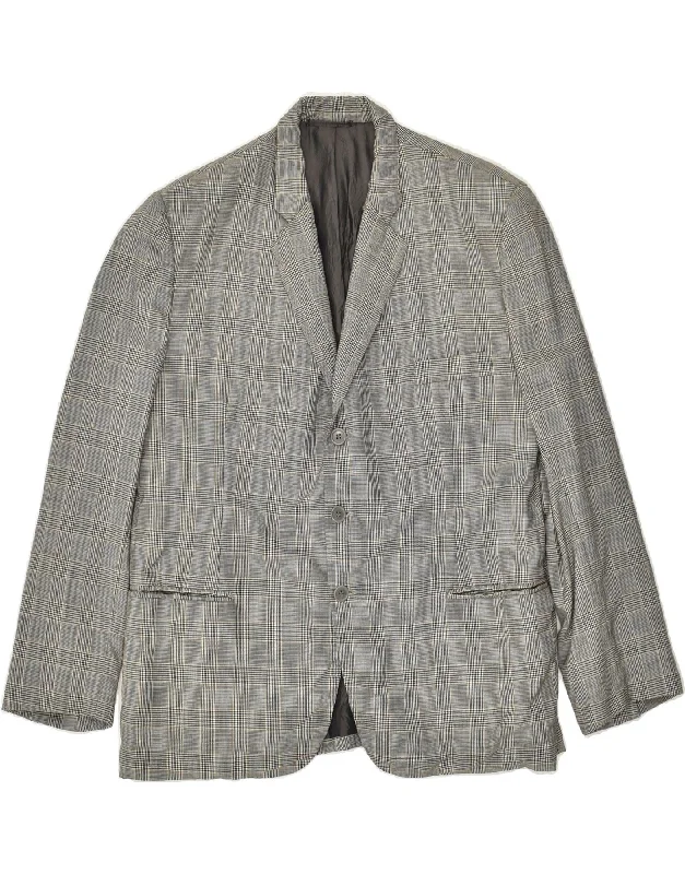 Summer Jackets VINTAGE Mens 3 Button Blazer Jacket UK 40 Large Grey Check