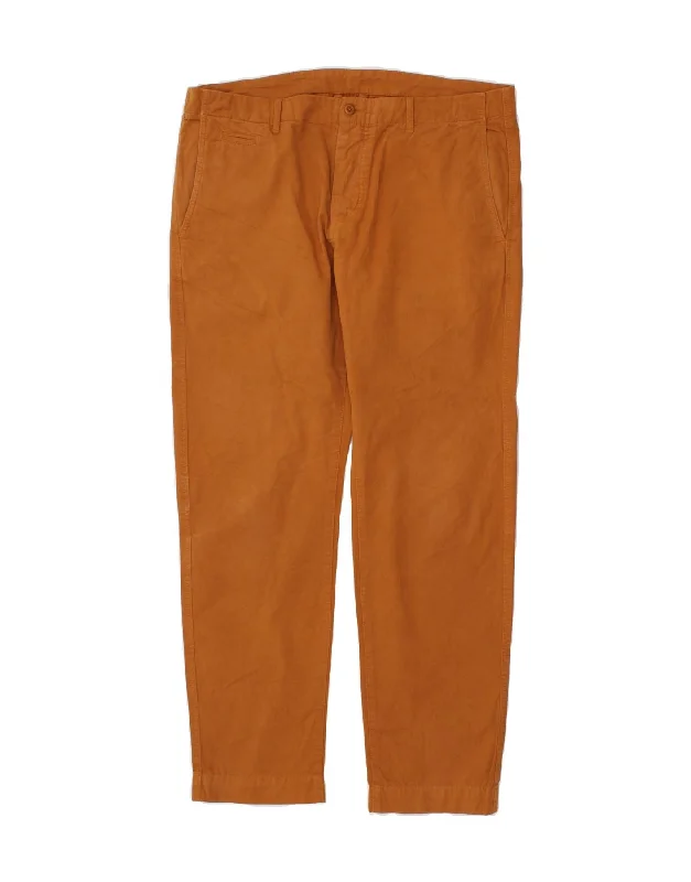 Casual Suits LACOSTE Mens Slim Chino Trousers Size 48 2XL W38 L31 Orange Cotton