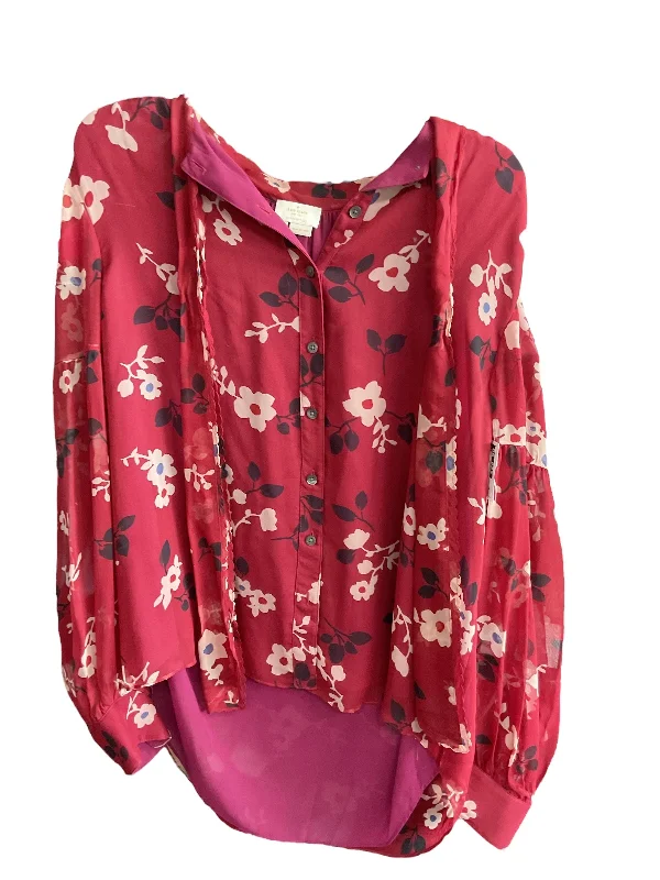 Street Style Top Long Sleeve Designer By Kate Spade In Floral Print, Size: Xl