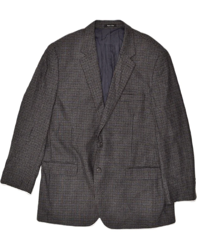 Funky T-shirts CHAPS Mens 2 Button Blazer Jacket EU 48 Medium Grey Check Lambswool