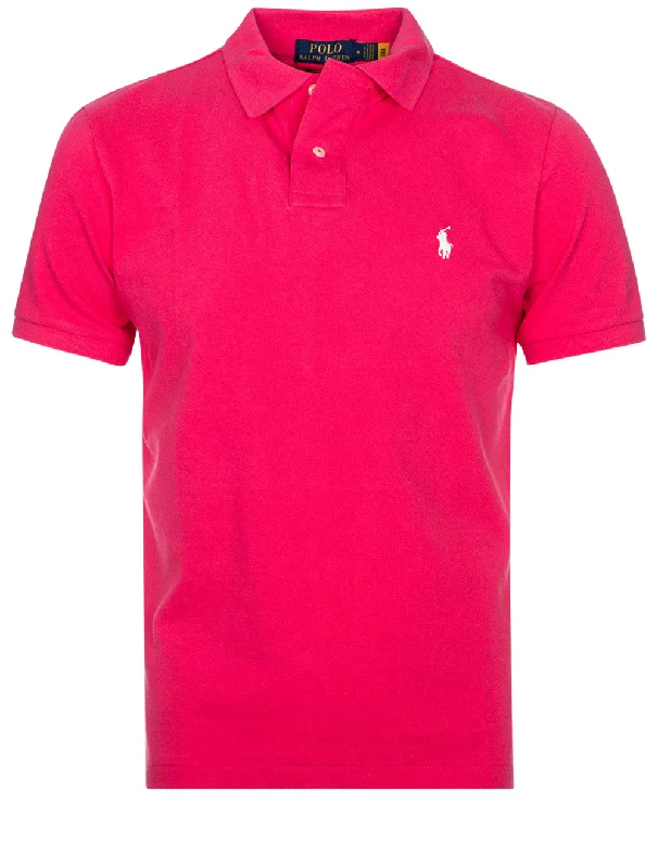 Designer Scarves Short Sleeve Polo Hot Pink