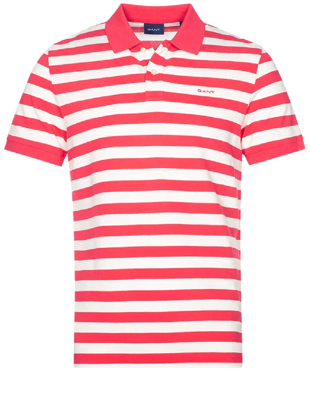 Designer Ties Multi Stripe Short Sleeve Pique Magenta Pink