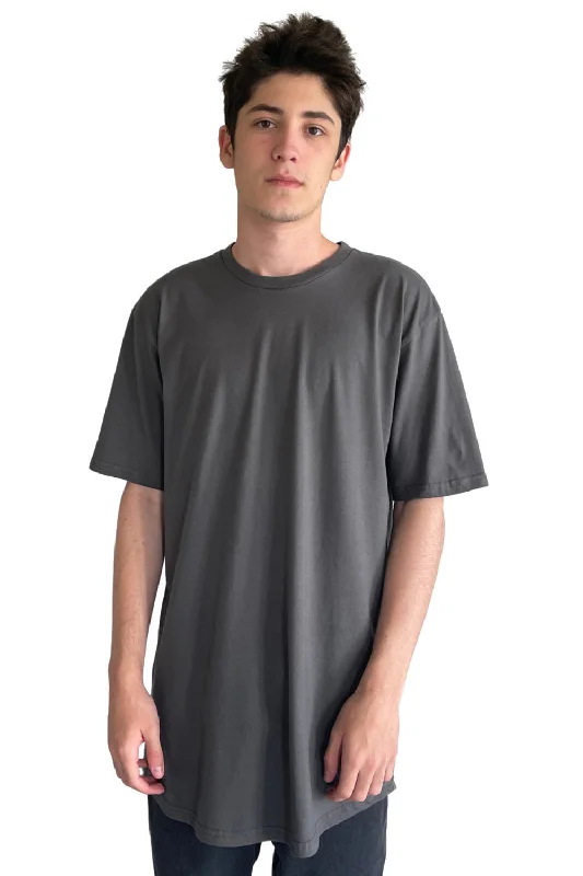 Winter Accessories Next Level Mens Long Body Jersey Short Sleeve Crewneck T-Shirt - Heavy Metal Grey