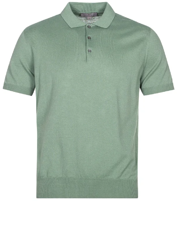 Casual Shirts Silk Mix Polo Green