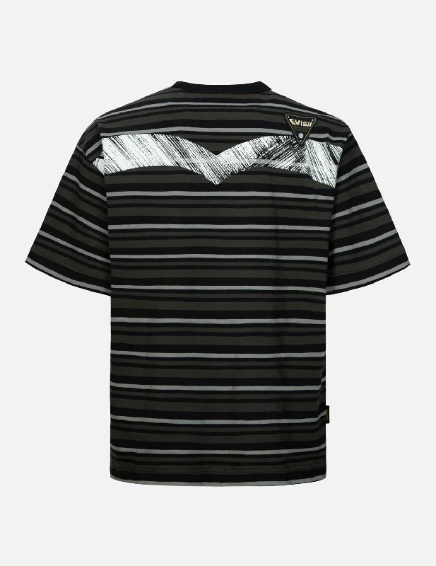 Formal Wear Badges and Brushstroke Daicock Print Loose Fit T-shirt