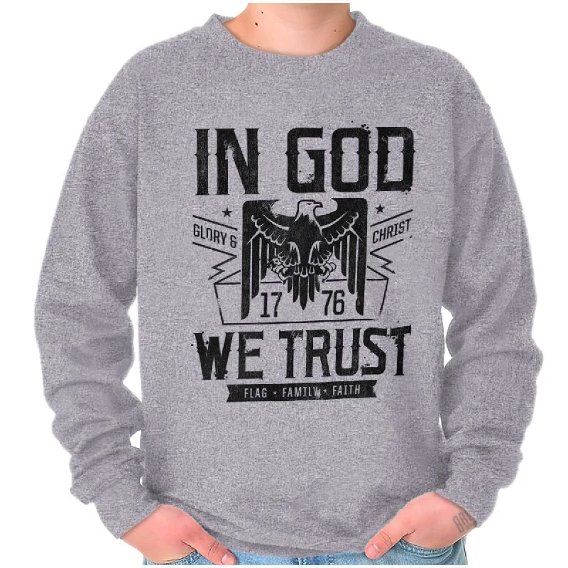 Warm Jackets In God We Trust Crewneck Sweatshirt