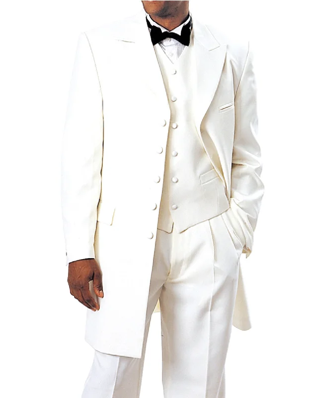 Street Boots Mens Long Tuxedo Ivory Suit