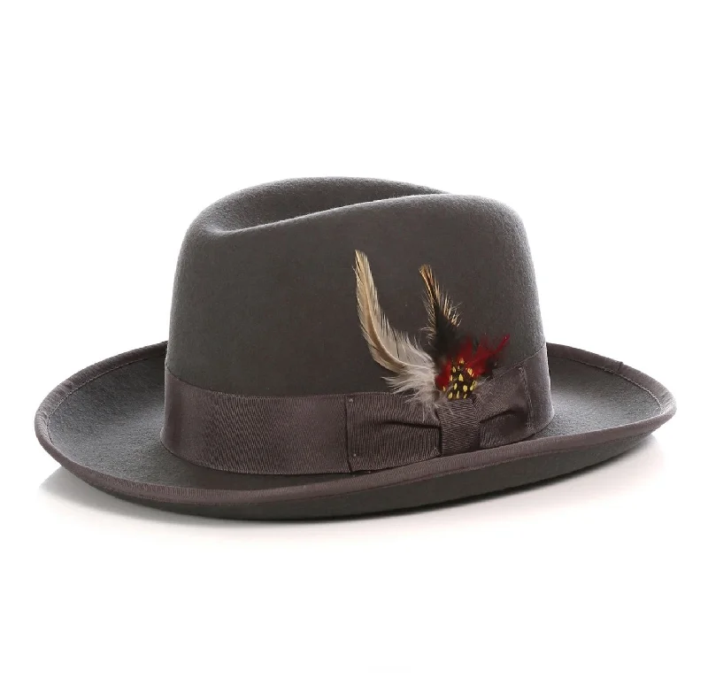 Funky Prints Mens Gangster Godfather Hat in Charcoal