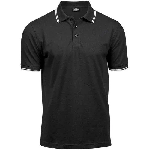 Graphic Tees Tee Jays Mens Tipped Stretch Polo Shirt