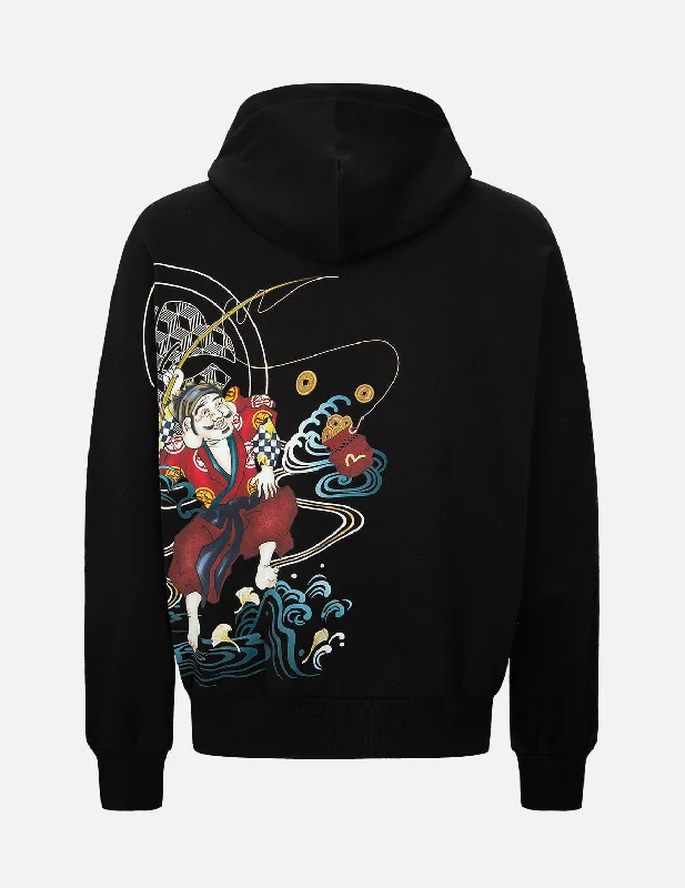 Printed Jackets Fisherman Godhead Print Hooded Sweatshirt