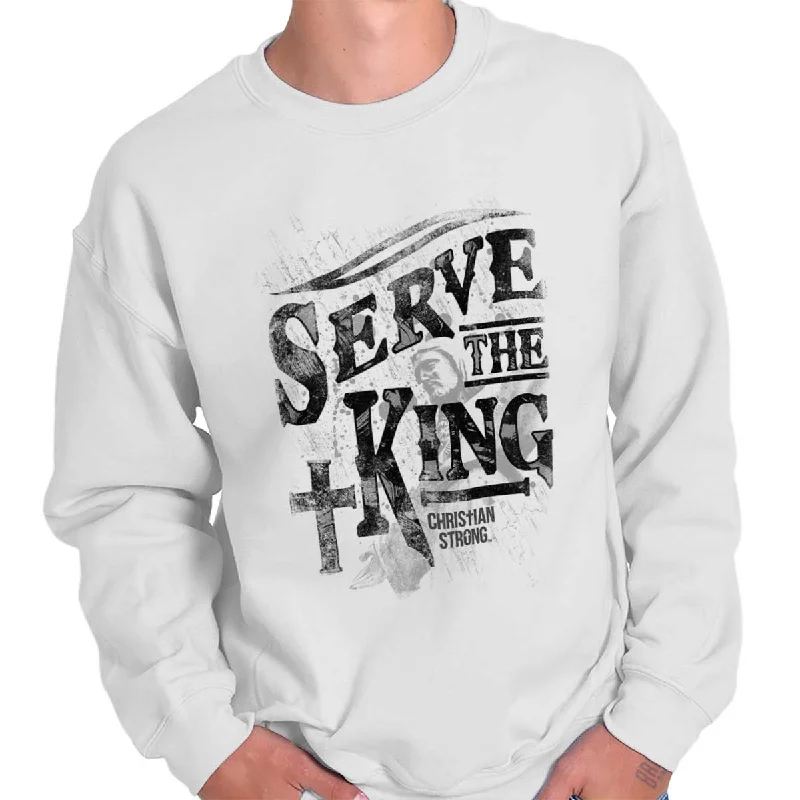 Monochrome Style Serve The King Crewneck Sweatshirt