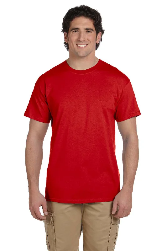 Sports Tights Fruit Of The Loom Mens HD Jersey Short Sleeve Crewneck T-Shirt - True Red - Closeout