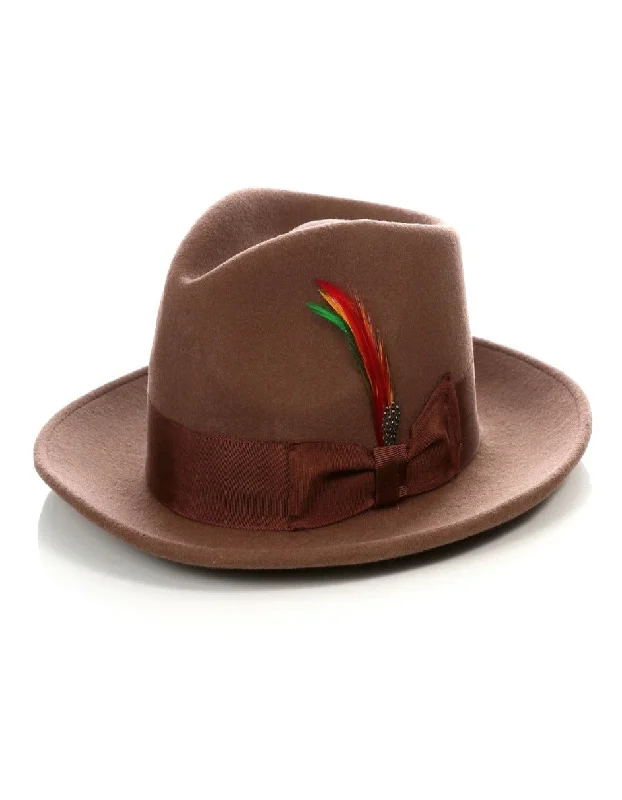 High-fashion Looks Mens Gangster Untouchable Fedora Hat in Brown