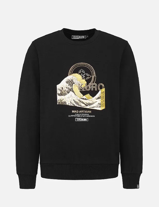 Dress Shoes 3D Ukiyo-E Foil Print Sweatshirt