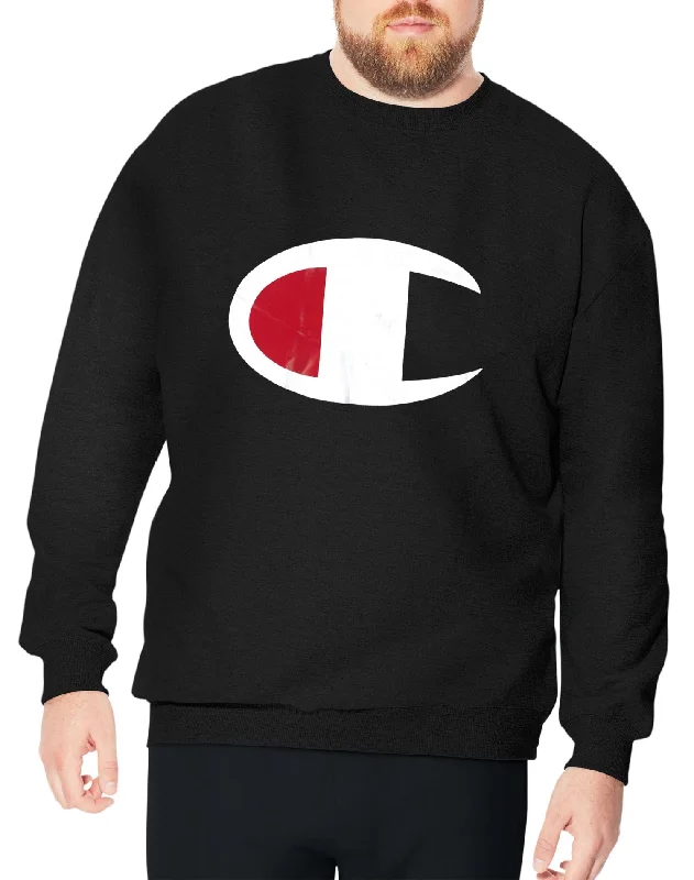 Street-inspired Champion Mens Big & Tall Fleece Crew, C Logo