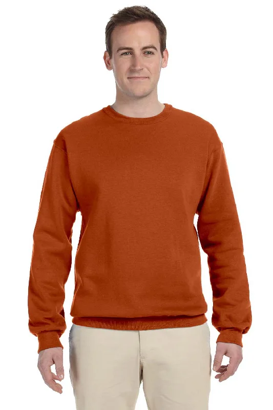 Sporty Sneakers Jerzees Mens NuBlend Fleece Crewneck Sweatshirt - Texas Orange