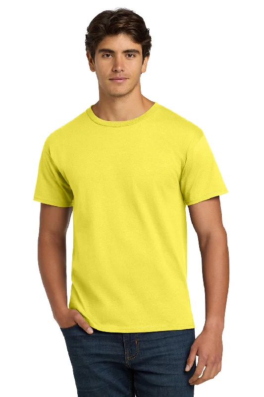 Cool Jackets Hanes Mens ComfortSoft Short Sleeve Crewneck T-Shirt - Yellow