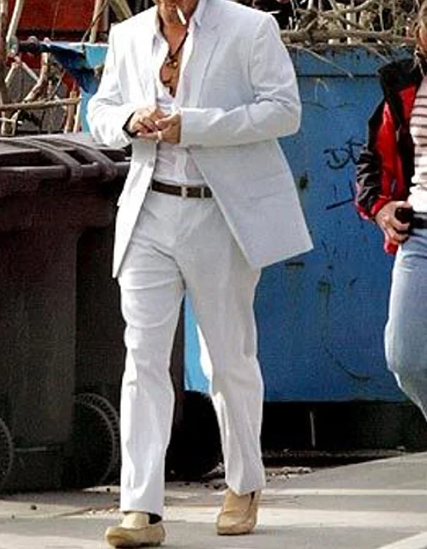 Denim Wear Mens Colin Farrell Miami Vice White Suit