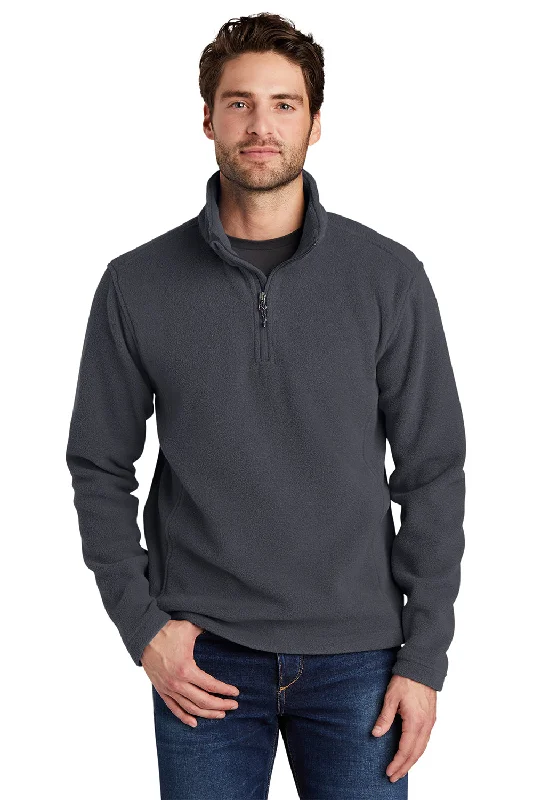 Cool Hoodies Port Authority Mens Fleece 1/4 Zip Sweatshirt - Iron Grey