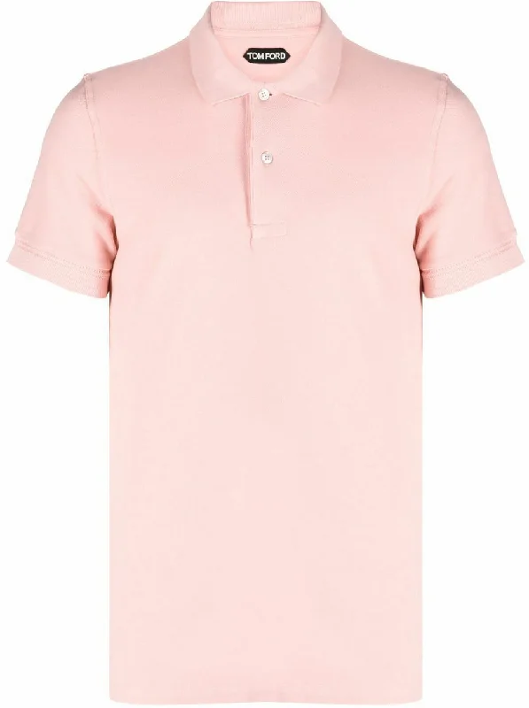 Wool Suits Tom Ford Mens Cotton Piqué Polo Shirt in Pink