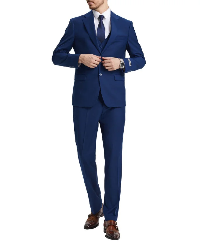 Casual Shirts Stacy Adams 3 Piece Hybrid Fit Suit in Indigo