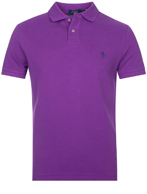 Athletic Wear Basic Short Sleeve Polo Purple