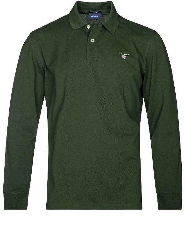 High-end Sneakers Original Long Sleeve Piqué Polo Shirt Storm Green