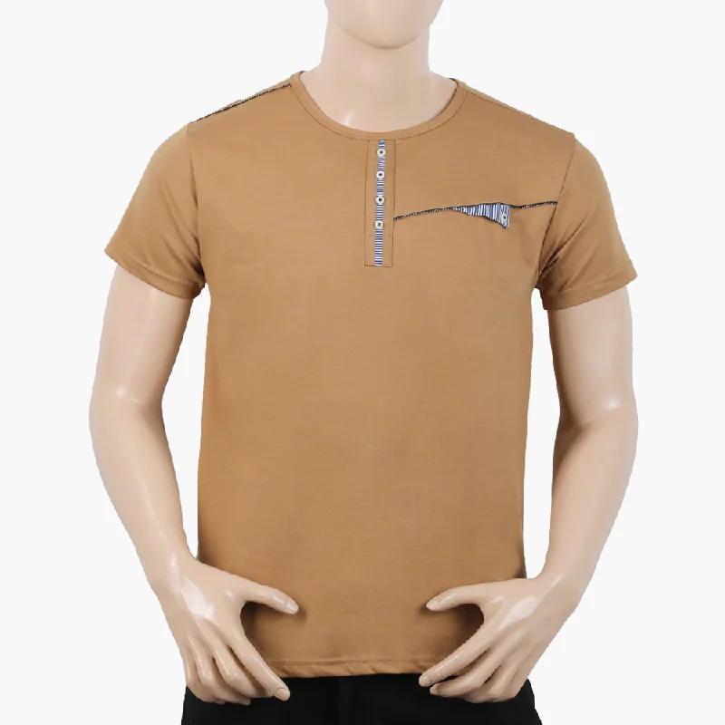 Relaxed Trousers Men's Half Sleeves T-Shirt - Brown