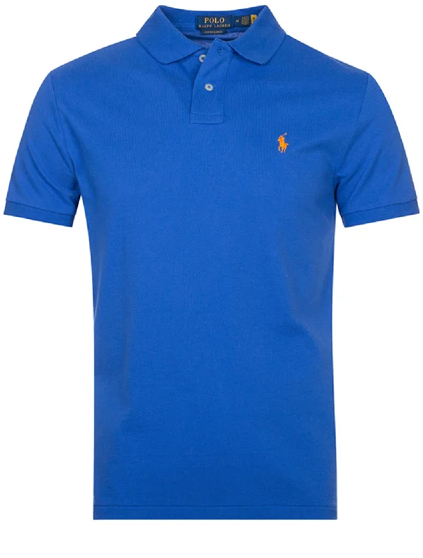 Casual Suits Basic Short Sleeve Polo Blue