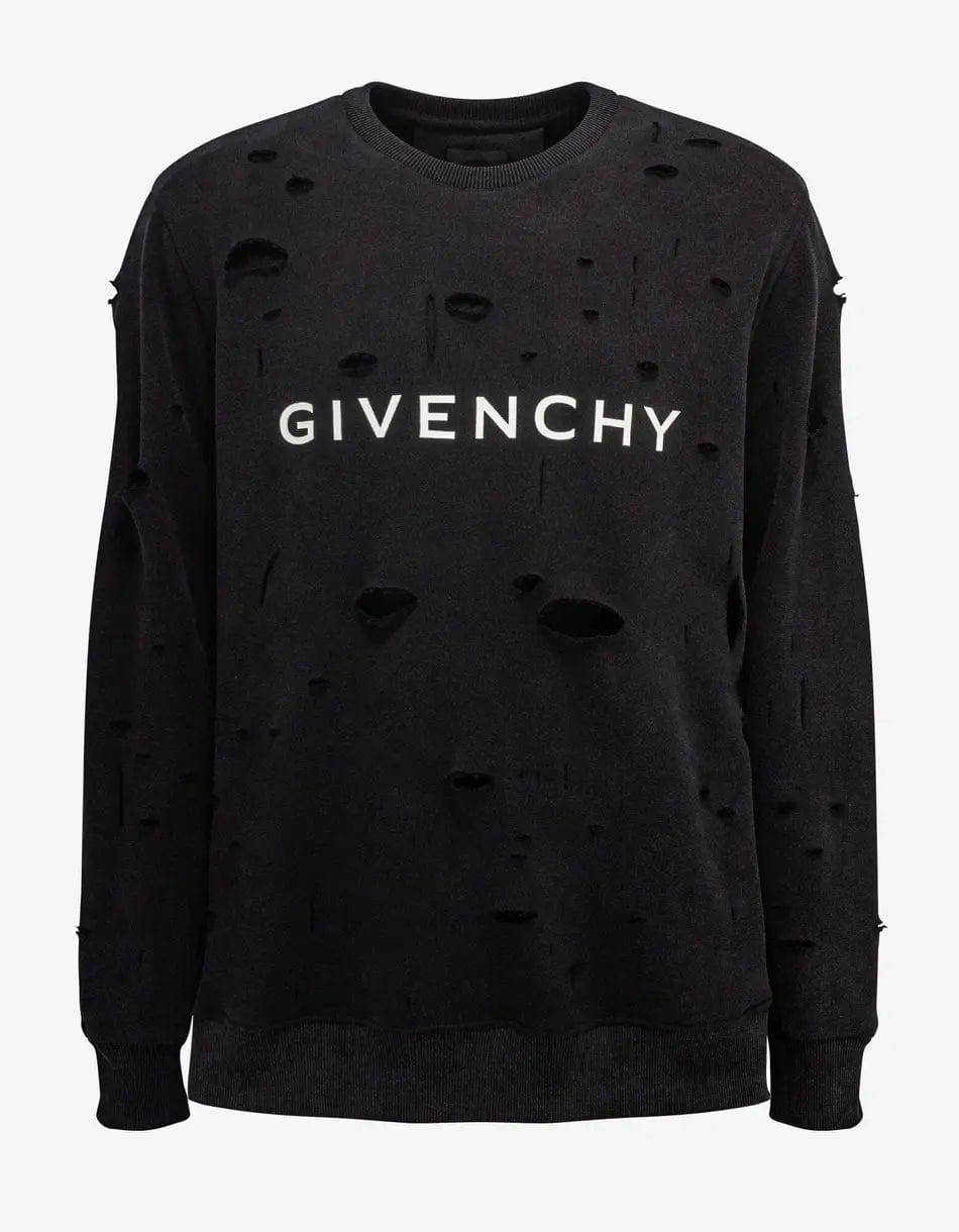 Urban Shirts Givenchy Black Archetype Logo Destroyed Sweatshirt