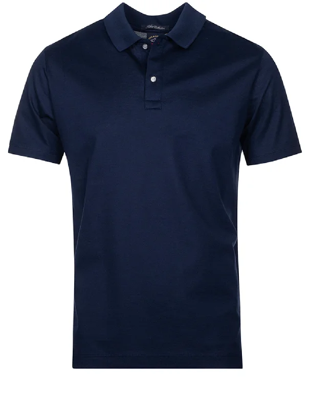 High-fashion Looks Knitted Poloshirt Navy