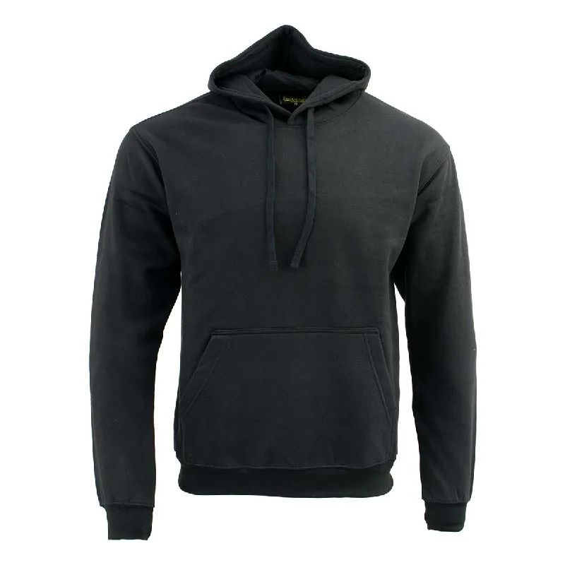 Stylish Sweaters Biker Clothing Co. BCC118027 Men's Classic Black Pullover Hoodie Sweater