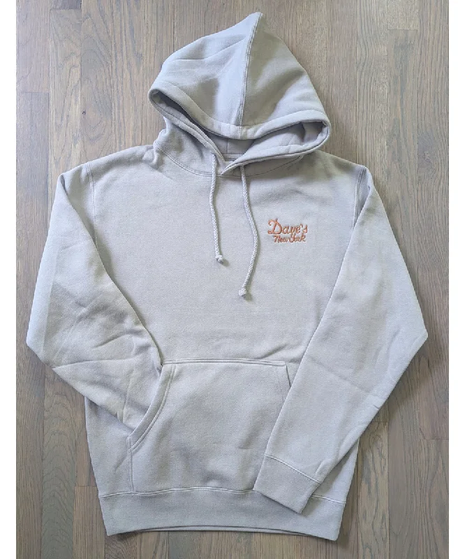 Office Attire Dave's New York Vintage Logo Hooded Sweatshirt - Cement