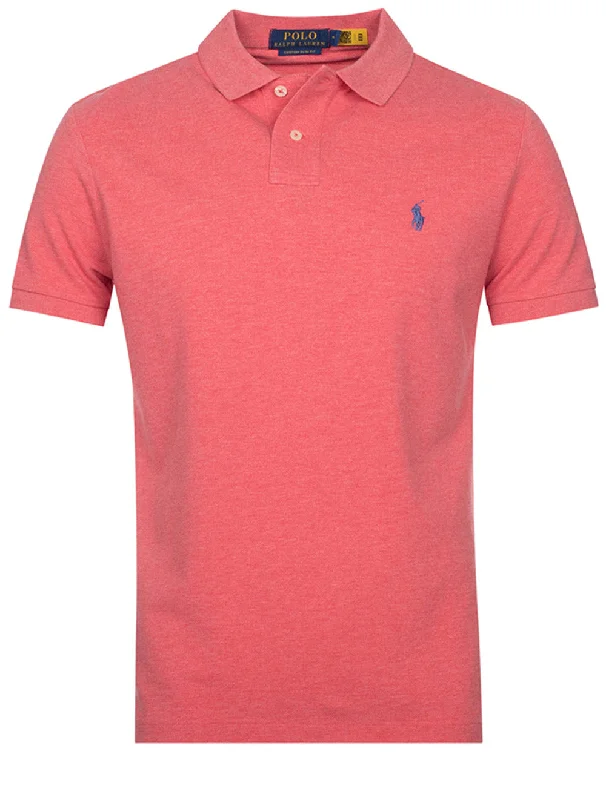 Business Attire Basic Mesh Polo Shirt Red