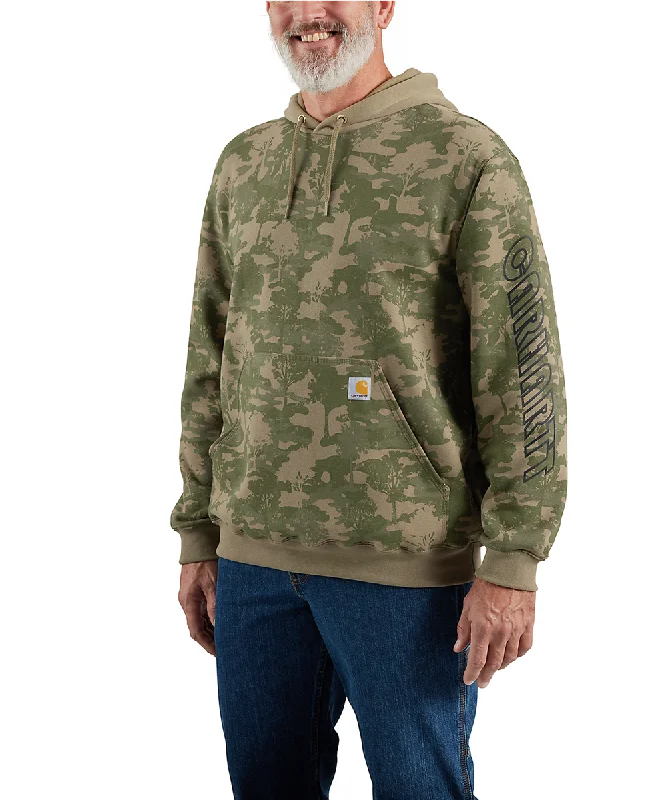 High-end Sneakers Carhartt Men's Camo Logo Hooded Sweatshirt - Burnt Olive Tree Camo