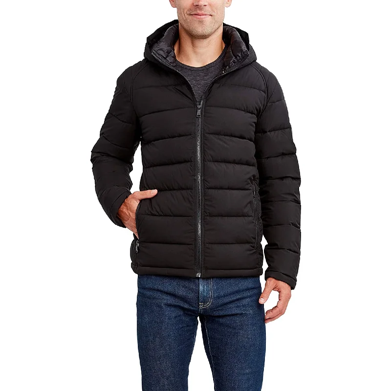 Rain Jackets HFX Men's Lightweight Puffer Jacket with Hood, Water and Wind Resistant