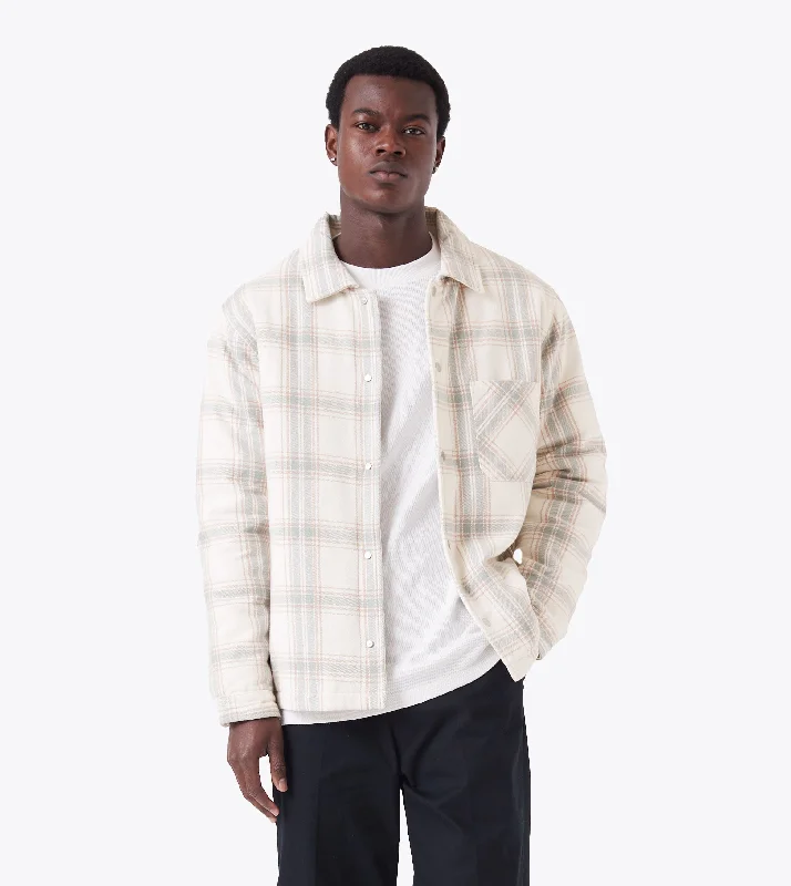 Sporty Jackets Hike Plaid Overshirt Vintage White/Lt Blue