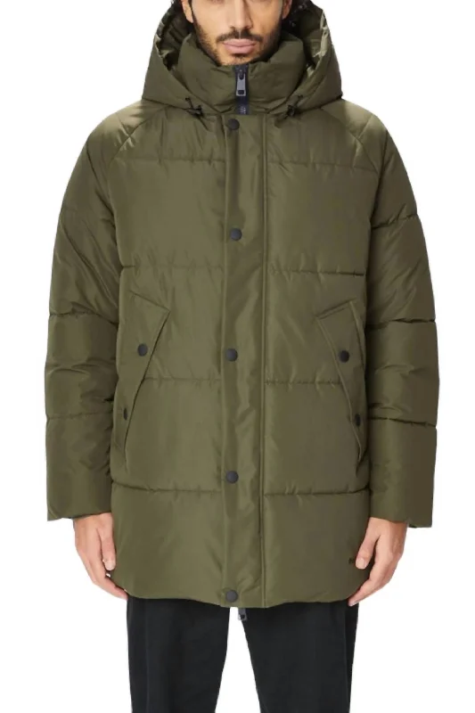 Minimalist Fashion Hooded 5989 Jacket In Moss Green