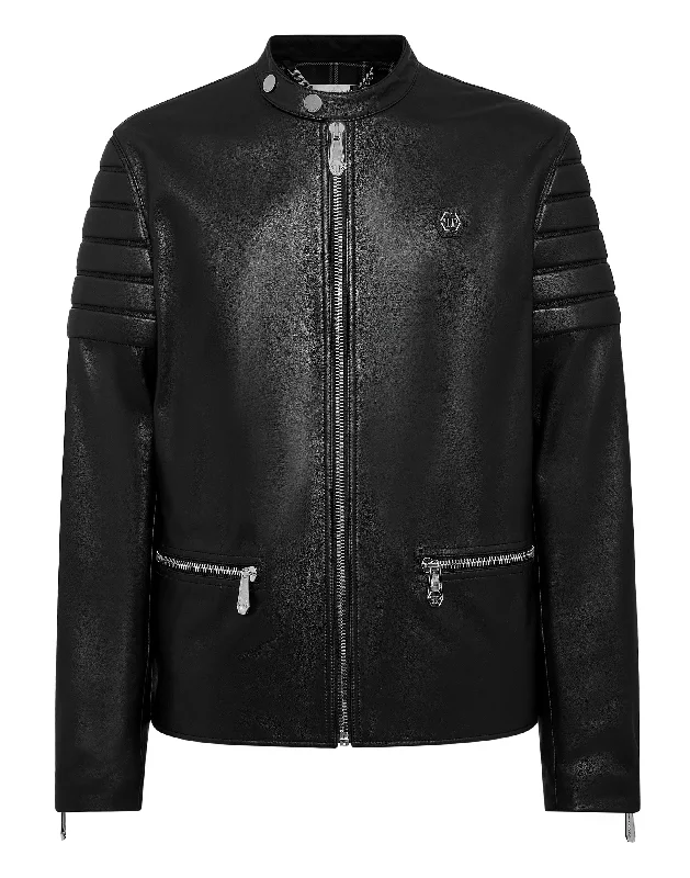 Slim Trousers Leather Moto Jacket Dobermann