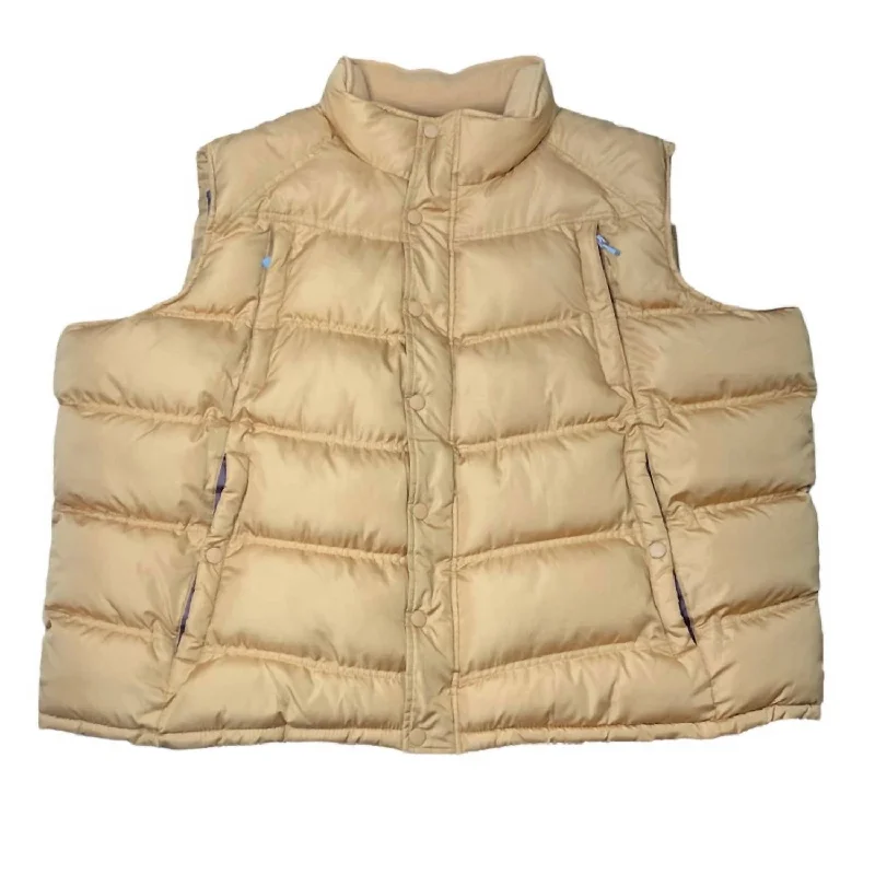 Warm Jackets Men's Big & Tall Puffer Vest In Wheat