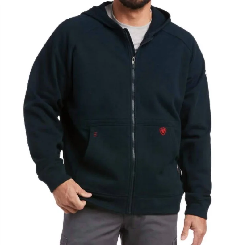 Fleece Jackets Men's Primo Fleece Alloy Flag Full Zip Hoodie - Plus In Navy