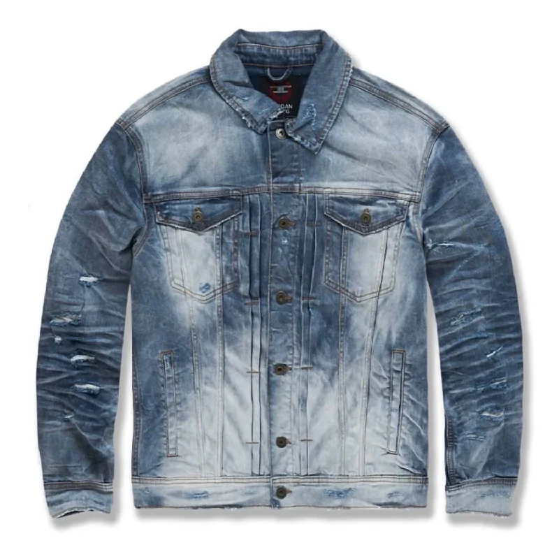 Suede Jackets Men's Soho Denim Trucker Jacket In Aged Wash