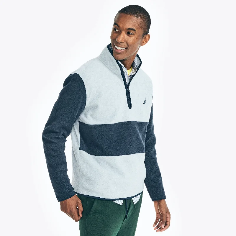 Cool Jackets Nautica Mens Colorblock Quarter-Zip Nautex Fleece