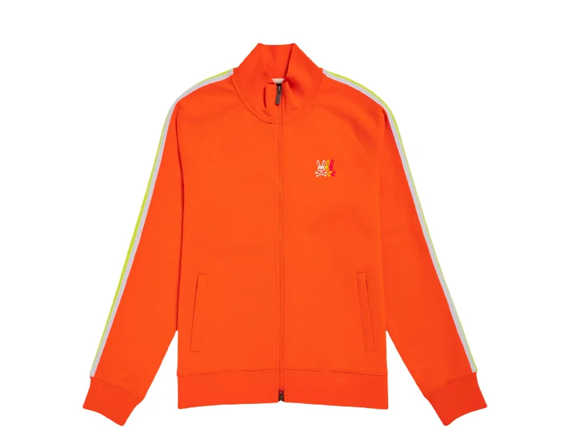 Printed Sweatshirts Psycho Bunny Abbott Neon Flame Orange Track Jacket B6S178N1CP-NFL