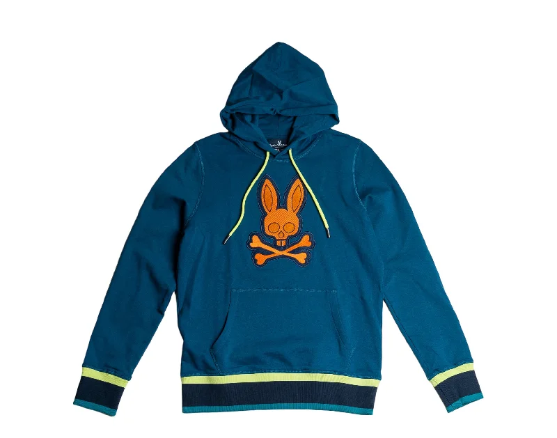 Winter Scarves Psycho Bunny Corby Twill Logo Midnight Ocean Blue Hoodie B6H210Q1FT-MNA