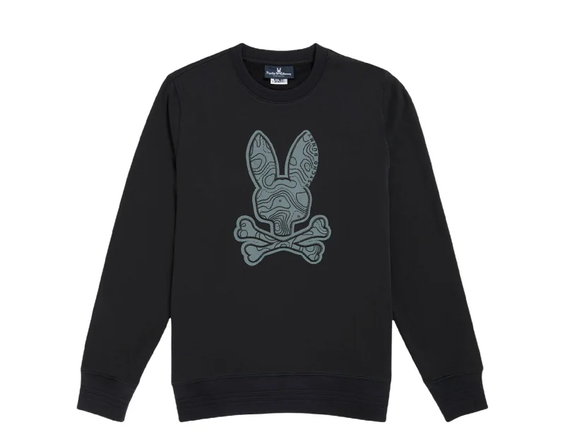 Athletic Shorts Psycho Bunny Dixon Logo Black Men's Crew Neck Sweatshirt B6S440R1FT-BLK