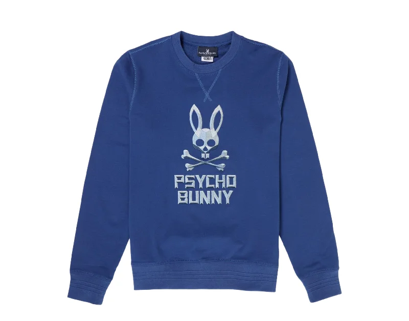 Street-inspired Psycho Bunny Maybird Crewneck Monaco/Grey-Blue Men's Sweatshirt B6S965L1FT-MCO